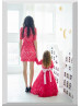 Long Sleeves Red Lace Tulle Adorable Flower Girl Dress